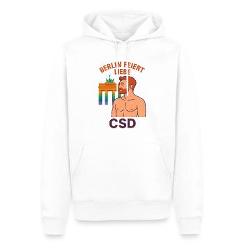 Berlin celebrates love CSD man - Men’s Premium Organic Hoodie - white - Front - Nico (187cm)