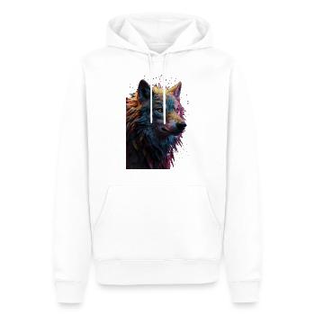 Wolf Wolf Head Predator Gift - Men’s Premium Organic Hoodie - white - Front - Nico (187cm)