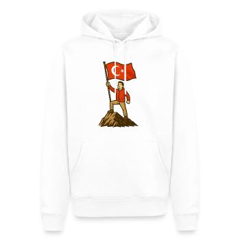 türkiye - Männer Premium Bio Hoodie - Weiß - Vorne - Nico (187cm)