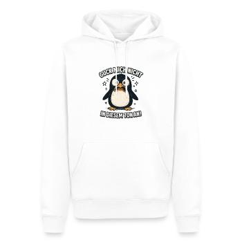 Ne me regarde pas sur ce ton Drôle de pingouin - Sweat à capuche Premium bio Homme - blanc - Devant - Nico (187cm)