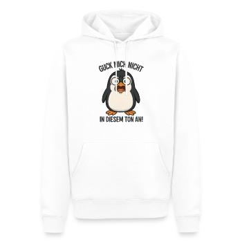 Ne me regarde pas sur ce ton Pingouin - Sweat à capuche Premium bio Homme - blanc - Devant - Nico (187cm)