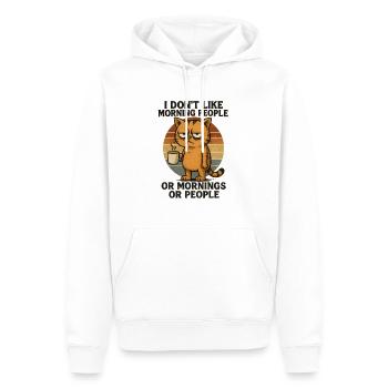 I Hate Morning People And Mornings And People - Men’s Premium Organic Hoodie - white - Front - Nico (187cm)