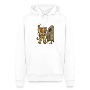 Chat astronaute en galère – Design drôle chat - Sweat à capuche Premium bio Homme - blanc - Devant - Nico (187cm)
