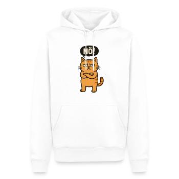 Lustige Katze mit frechem Spruch Nö - Männer Premium Bio Hoodie - Weiß - Vorne - Nico (187cm)