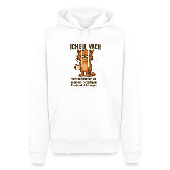 Ich bin wach Kaffee Katze - Männer Premium Bio Hoodie - Weiß - Vorne - Nico (187cm)