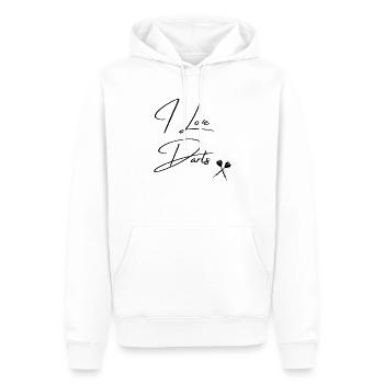 I love Darts - Männer Premium Bio Hoodie - Weiß - Vorne - Nico (187cm)