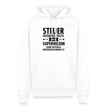 Steuerfachangestellte - Superheldin - Männer Premium Bio Hoodie - Weiß - Vorne - Nico (187cm)