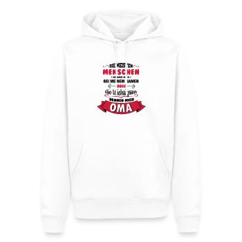 Beim Namen nennen - Oma - Männer Premium Bio Hoodie - Weiß - Vorne - Nico (187cm)