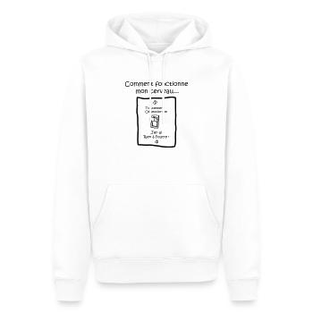 Mon cerveau - Sweat à capuche Premium bio Homme - blanc - Devant - Nico (187cm)