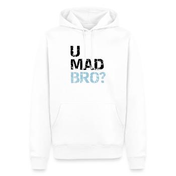 u mad bro? - Sweat à capuche Premium bio Homme - blanc - Devant - Nico (187cm)