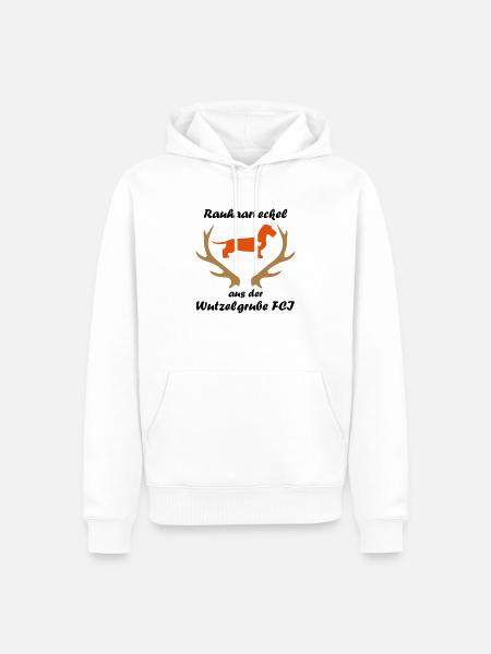 Wutzelgrube Logo Geweih - Männer Premium Bio Hoodie - Weiß