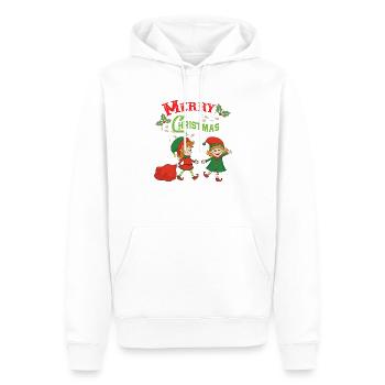 Noël Elf Elf Noël Noël Noël - Sweat à capuche Premium bio Homme - blanc - Devant - Nico (187cm)