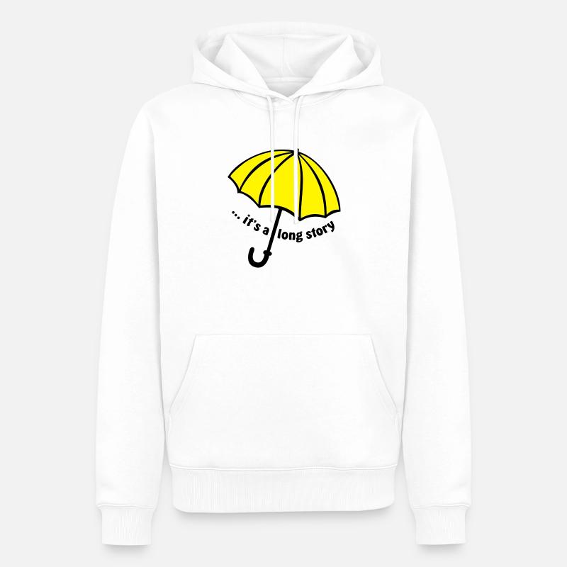 c'est une longue histoire / Umbrella - Sweat à capuche Premium bio Homme - blanc