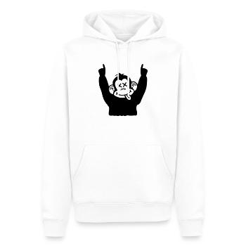 party_monkey_pi1 - Sweat à capuche Premium bio Homme - blanc - Devant - Nico (187cm)
