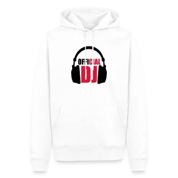 Official DJ - Men’s Premium Organic Hoodie - white - Front - Nico (187cm)
