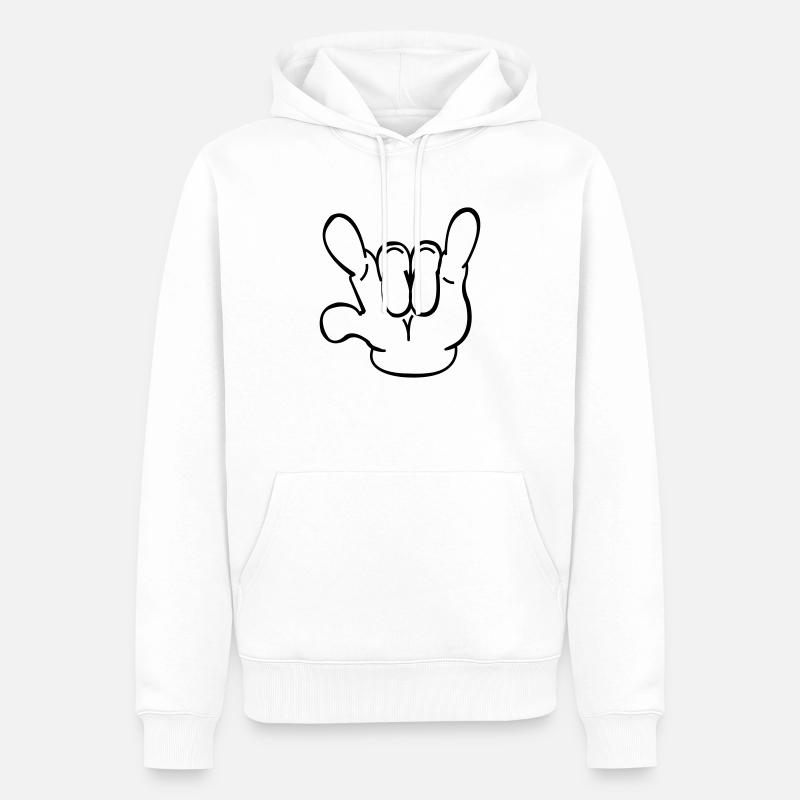 devil_hand - Sweat à capuche Premium bio Homme - blanc