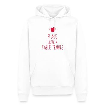 Table Tennis - Ping Pong - Sport - Racket - Ball - Männer Premium Bio Hoodie - Weiß - Vorne - Nico (187cm)