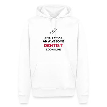 dentiste / dent / médecin / médecine - Sweat à capuche Premium bio Homme - blanc - Devant - Nico (187cm)