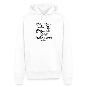 Teufelchen im Blut - Männer Premium Bio Hoodie - Weiß - Vorne - Nico (187cm)