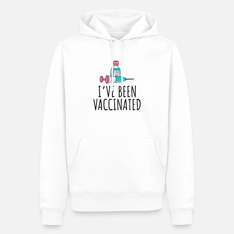 Ich wurde geimpft Impfgeschenk - Männer Premium Bio Hoodie - Weiß