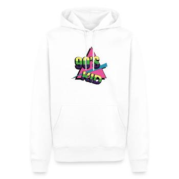 Proverbes des années 1990 Idée cadeau des années 90 - Sweat à capuche Premium bio Homme - blanc - Devant - Nico (187cm)