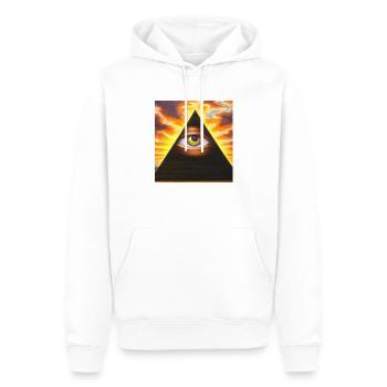 Illuminati Eye - Men’s Premium Organic Hoodie - white - Front - Nico (187cm)