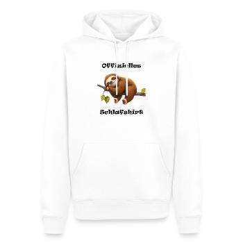Offizielles Schlafshirt mit Faultier auf Ast - Männer Premium Bio Hoodie - Weiß - Vorne - Nico (187cm)