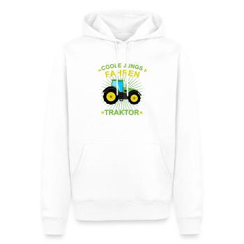 Coole Jungs fahren traktor - Männer Premium Bio Hoodie - Weiß - Vorne - Nico (187cm)