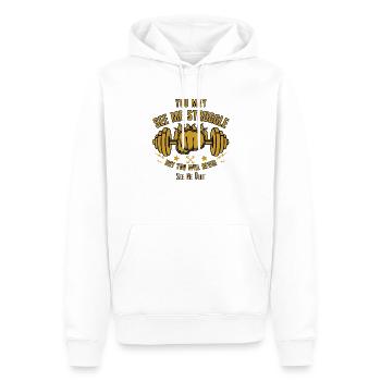 You May See Me Struggle But You Will Never See Me - Männer Premium Bio Hoodie - Weiß - Vorne - Nico (187cm)
