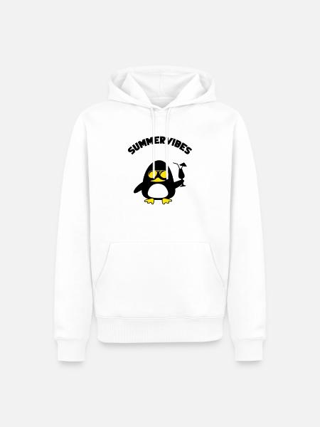 Beach Duck Summervibes - Men’s Premium Organic Hoodie - white