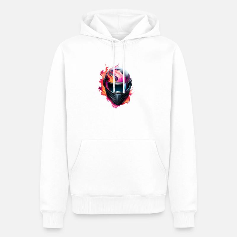 Casque de course brûlant - Sweat à capuche Premium bio Homme - blanc