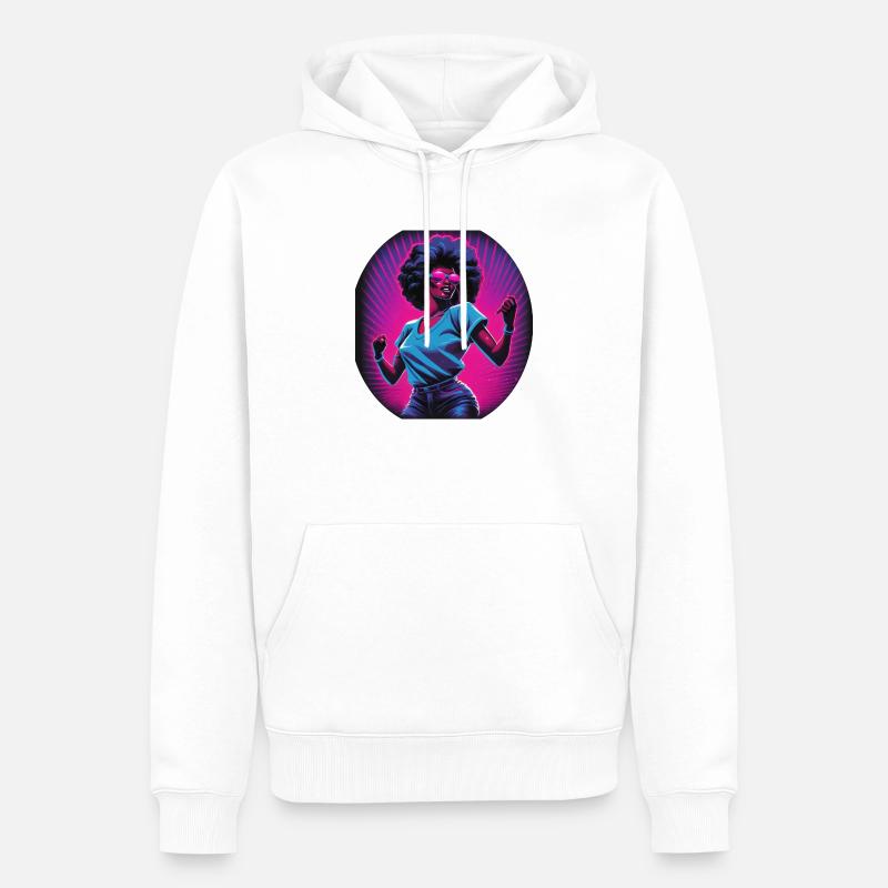 Feierndes Mädchen - Männer Premium Bio Hoodie - Weiß