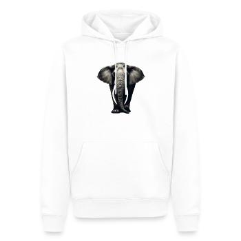 Éléphant majestueux - Sweat à capuche Premium bio Homme - blanc - Devant - Nico (187cm)