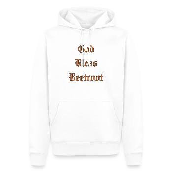 GodBlessBeetroot - Männer Premium Bio Hoodie - Weiß - Vorne - Nico (187cm)