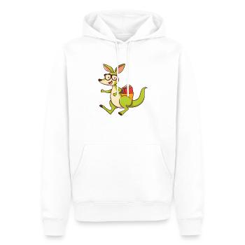 Livre de lecture kangourou mignon avec des lunettes - Sweat à capuche Premium bio Homme - blanc - Devant - Nico (187cm)