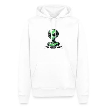 Bandes dessinées extraterrestres - Sweat à capuche Premium bio Homme - blanc - Devant - Nico (187cm)