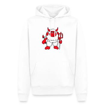 Schaf Teufel Satan Hölle Böse Dreizack Hörner Cool - Männer Premium Bio Hoodie - Weiß - Vorne - Nico (187cm)