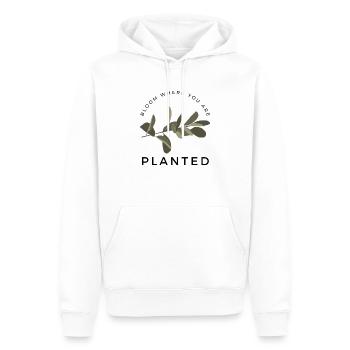 blühe, wo du gepflanzt bist - Männer Premium Bio Hoodie - Weiß - Vorne - Nico (187cm)
