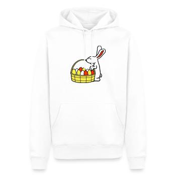 Hase Korb Ostereier suchen Osterhase bunte Eier - Männer Premium Bio Hoodie - Weiß - Vorne - Nico (187cm)