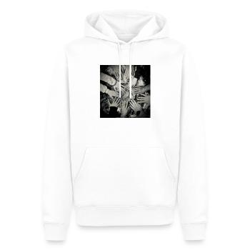 Tout entre nos mains - Sweat à capuche Premium bio Homme - blanc - Devant - Nico (187cm)