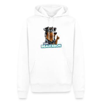 TEAM Beauceron - Harlekin - Männer Premium Bio Hoodie - Weiß - Vorne - Nico (187cm)