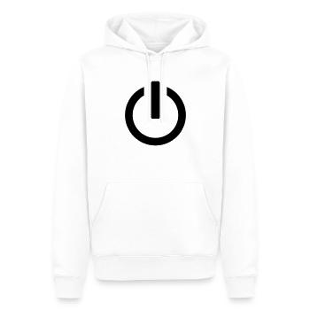Power - Men’s Premium Organic Hoodie - white - Front - Nico (187cm)