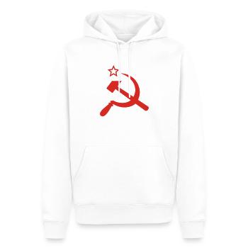 Hammer und Sichel mit Stern - Männer Premium Bio Hoodie - Weiß - Vorne - Nico (187cm)