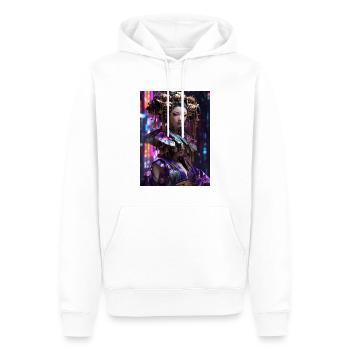 Neo-Geisha: Cyberpunk Anime Style - Sweat à capuche Premium bio Homme - blanc - Devant - Nico (187cm)