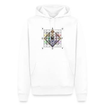 BrillantQodeA - Männer Premium Bio Hoodie - Weiß - Vorne - Nico (187cm)