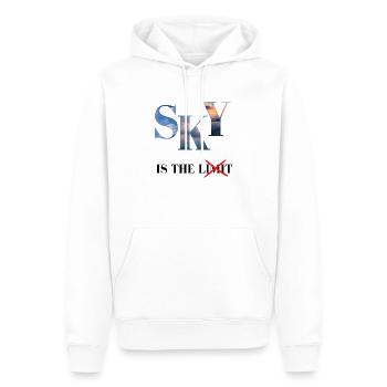 LE CIEL N’EST PAS LA LIMITE - Sweat à capuche Premium bio Homme - blanc - Devant - Nico (187cm)
