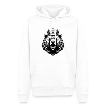 Ours Grizzly Roi de la Couronne - Sweat à capuche Premium bio Homme - blanc - Devant - Nico (187cm)