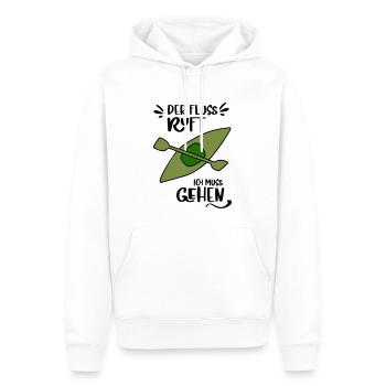 FLUSS RUFT KANU KAYAK WILDWASSER GEHEN SEE MOTIV - Männer Premium Bio Hoodie - Weiß - Vorne - Nico (187cm)