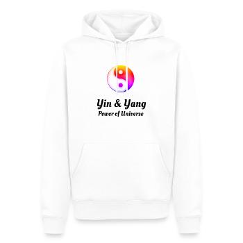 Yin Yang - die Kraft des Universums - Männer Premium Bio Hoodie - Weiß - Vorne - Nico (187cm)