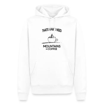 Montagnes alpines et randonnée en montagne des chèvres de montagne café - Sweat à capuche Premium bio Homme - blanc - Devant - Nico (187cm)
